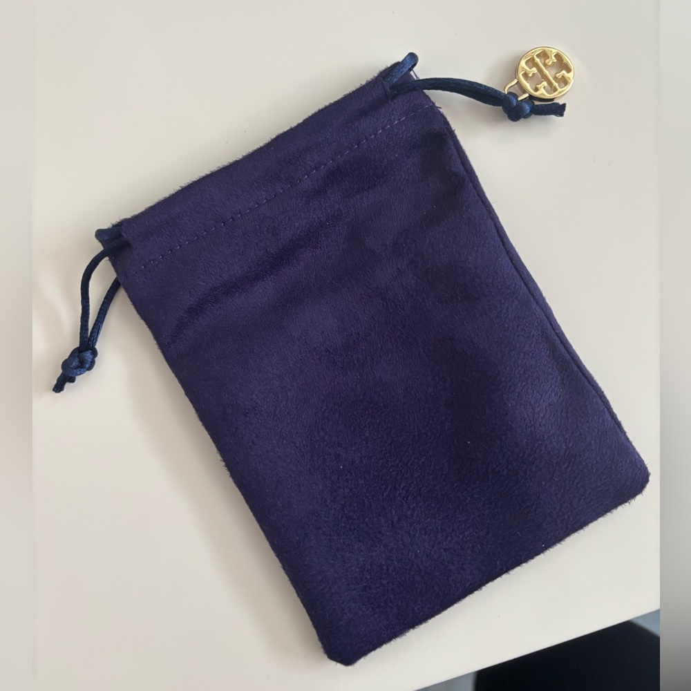 💥SOLD💥 Tory Burch Deep Blue Velvet Pouch with Gold Accent
